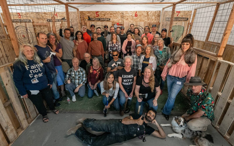 Guests gathered for an event at Observer Ranch