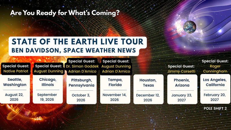 State of the Earth Live Tour schedule: seven cities from Seattle August 2026 to Los Angeles February 2027 with Ben Davidson and special guests