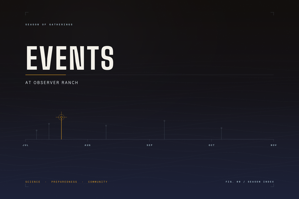 Events at Observer Ranch season index, science preparedness and community gatherings near the Royal Gorge